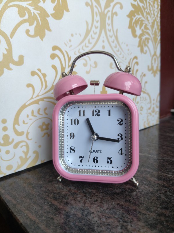 Pink Alarm Clock -Twin Bell  With Back Light